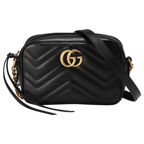 gucci gold chain black bag|gg marmont mini chain bag.